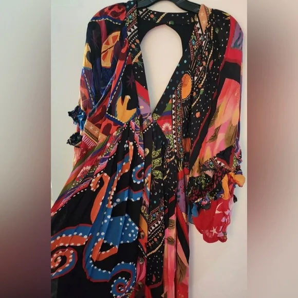 FARM Rio Vibrant Red and Blue Maxi Dress - Picture 14 of 16